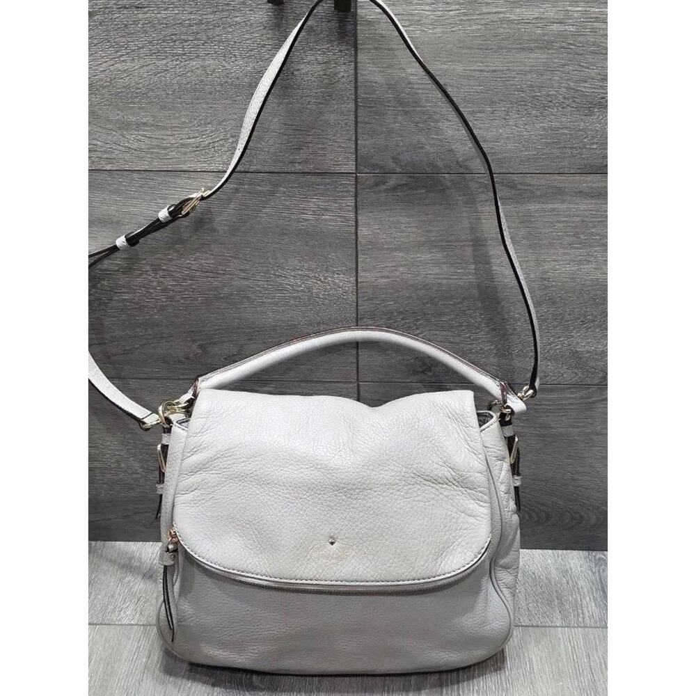 Kate Spade Cobble Devin Bag Gray Leather w/ Shoulder Strap Crossbody B000702
